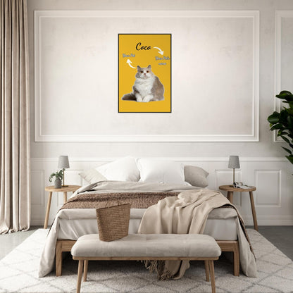 Premium Metal Framed - Minimalistic Custom Pet Portrait - Paw Inks