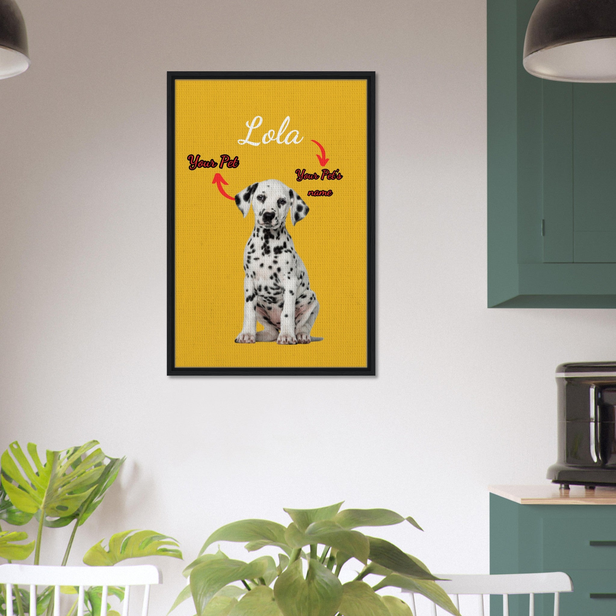 Wooden-Framed Canvas Custom Pet Portrait - Paw Inks