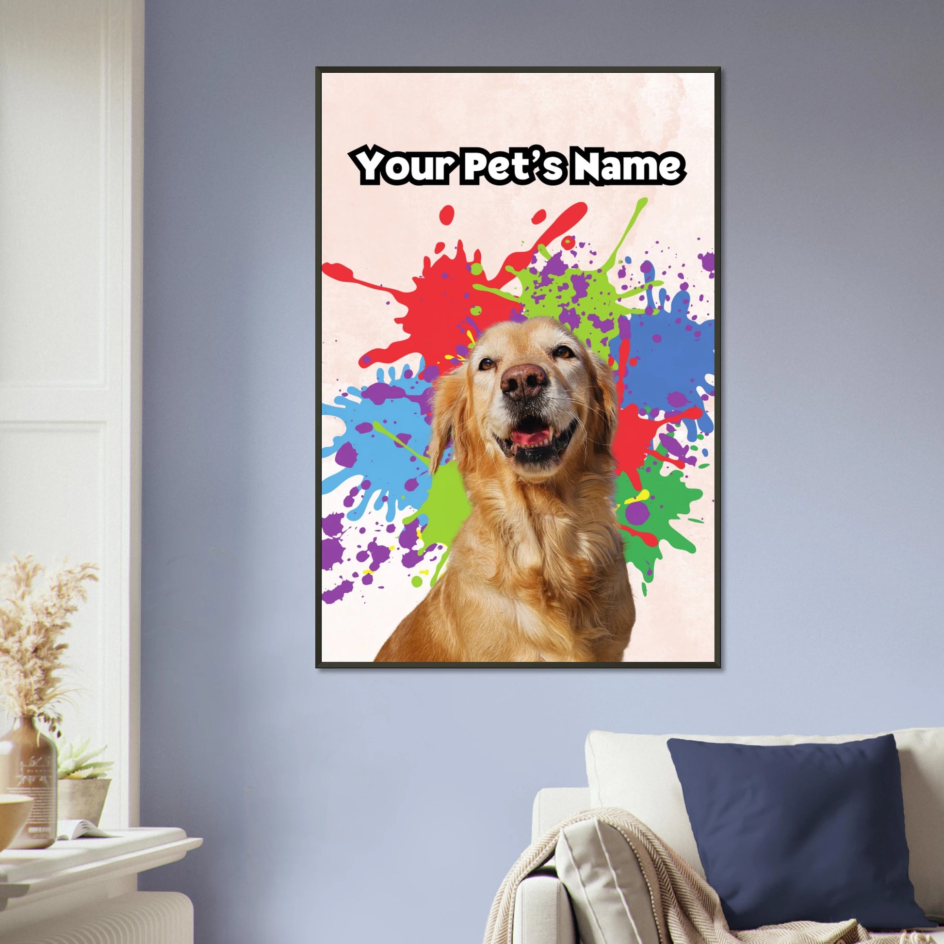 Metal Framed Artwork 4 - Custom Pet Portrait - Paw Inks