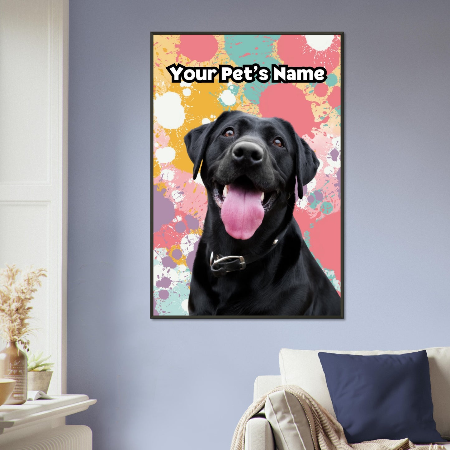 Metal Framed Artwork 36 - Custom Pet Portrait - Paw Inks