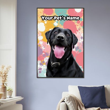 Metal Framed Artwork 36 - Custom Pet Portrait - Paw Inks