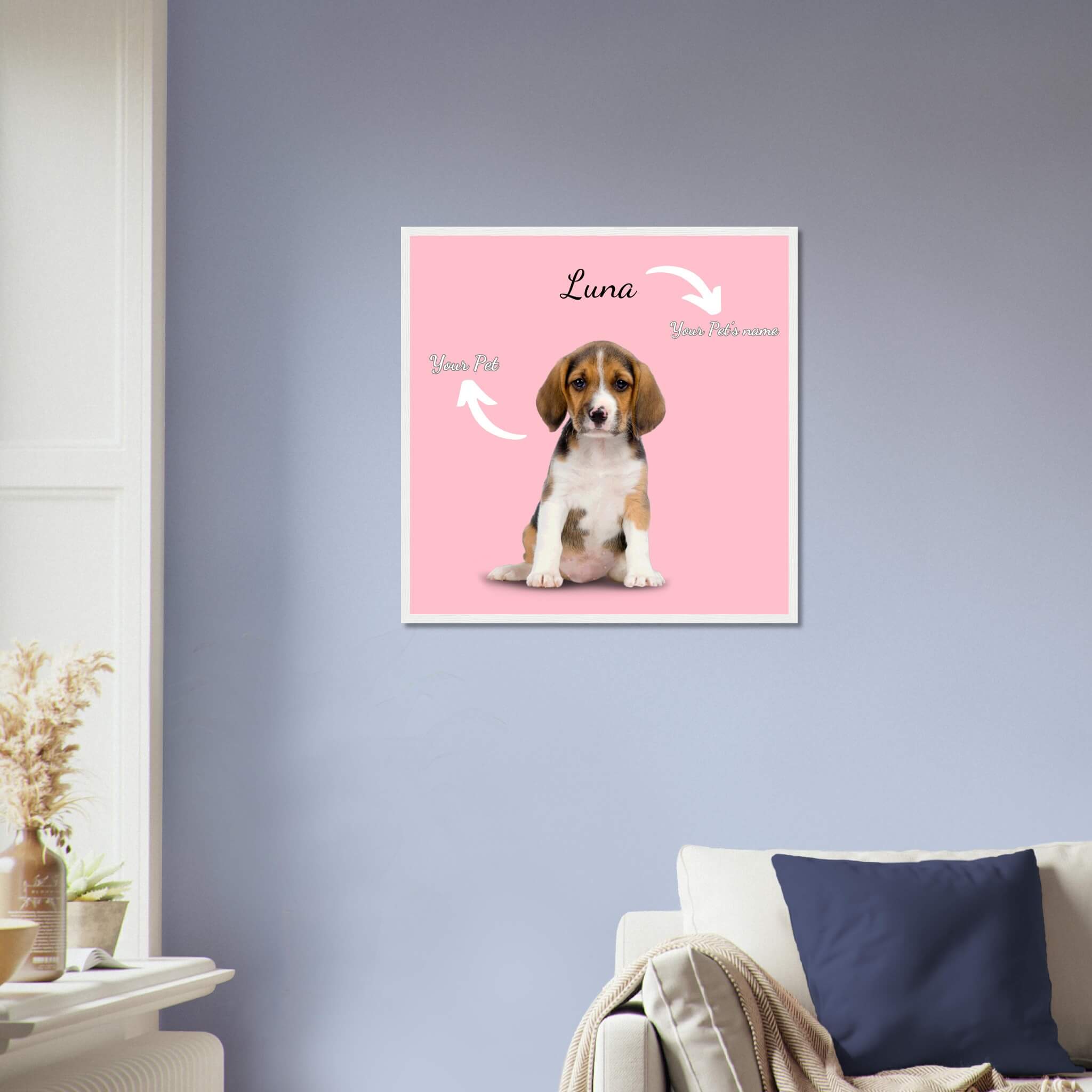 Premium Wooden-Framed Custom Pet Portrait