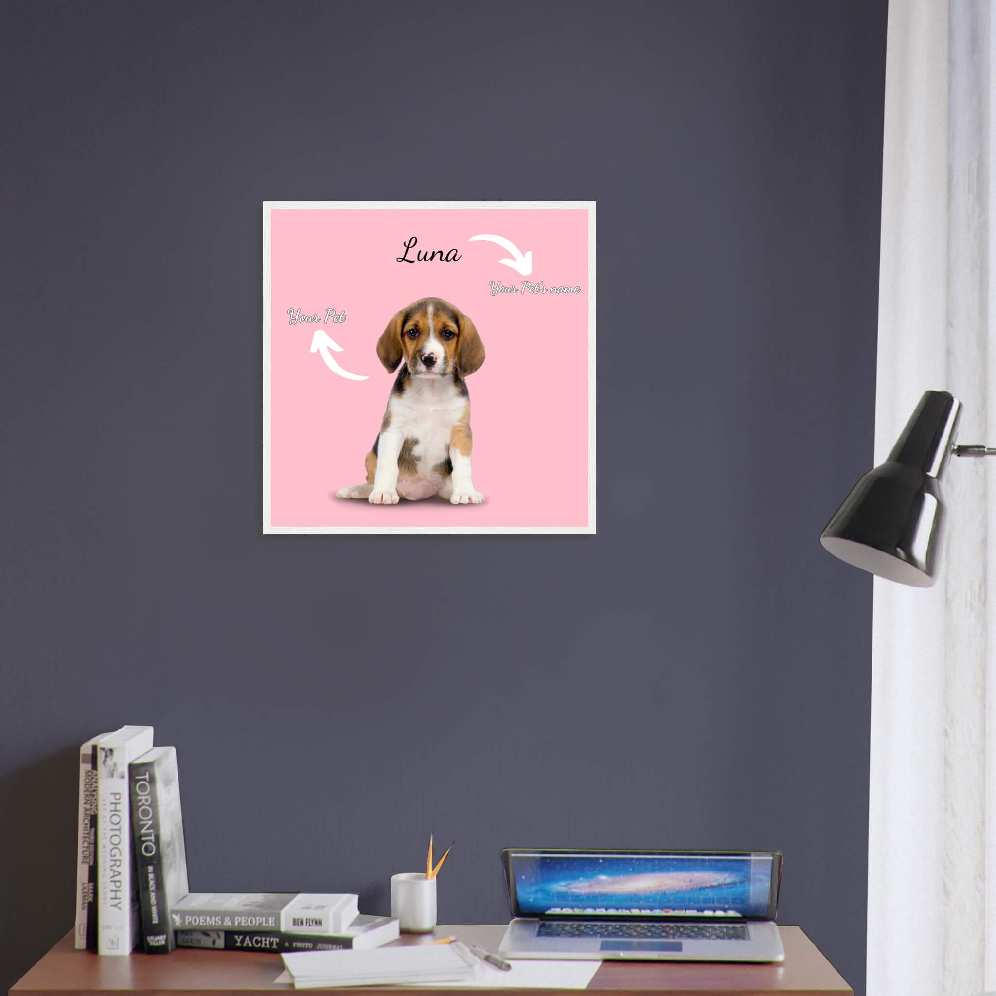 Premium Wooden-Framed Custom Pet Portrait