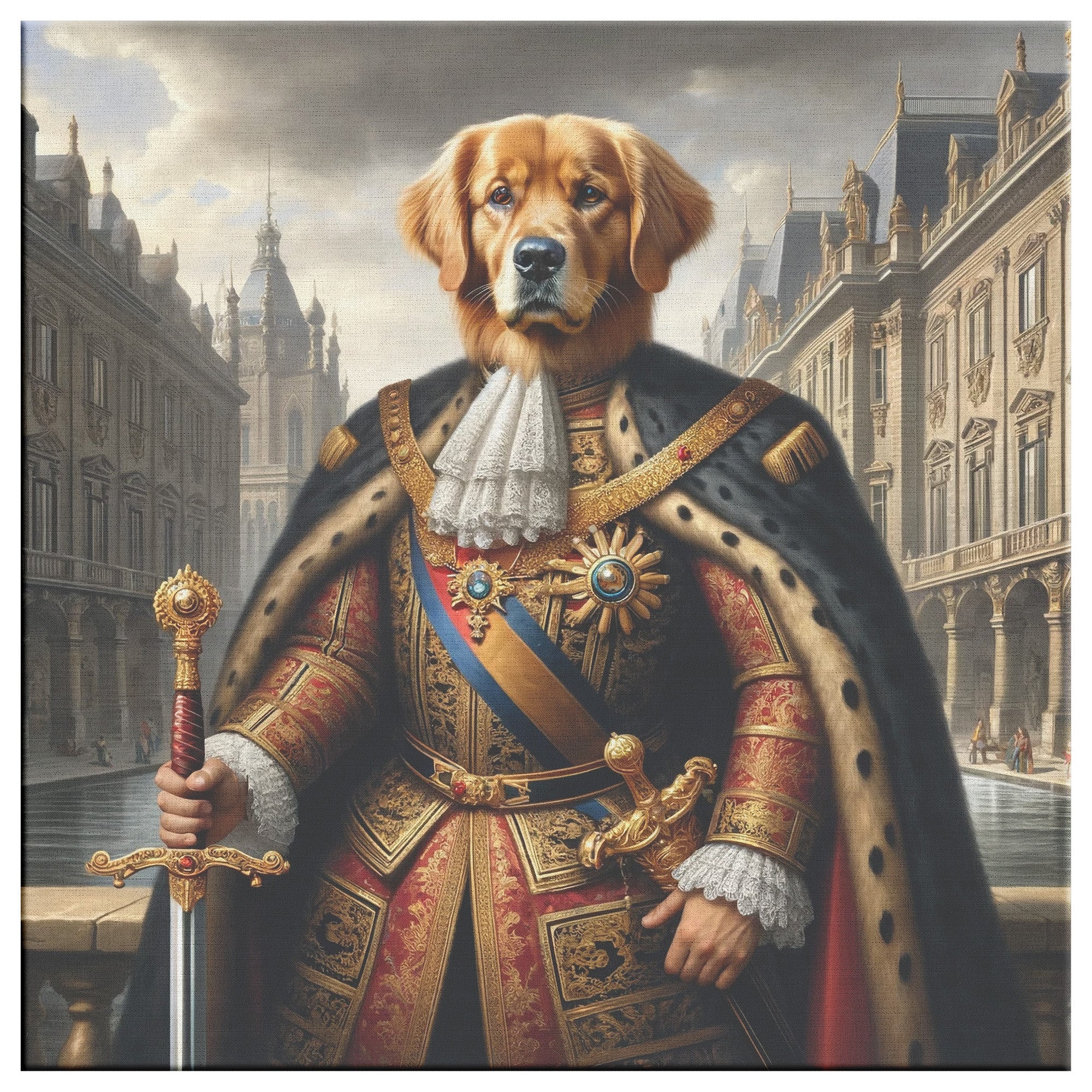 The Regal Guardian - Canvas Wrap - Paw Inks