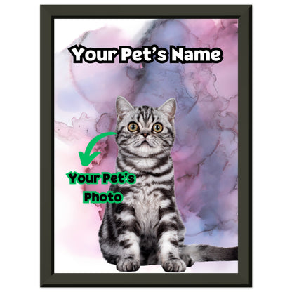 Metal Framed Artwork 44 - Custom Pet Portrait - Paw Inks