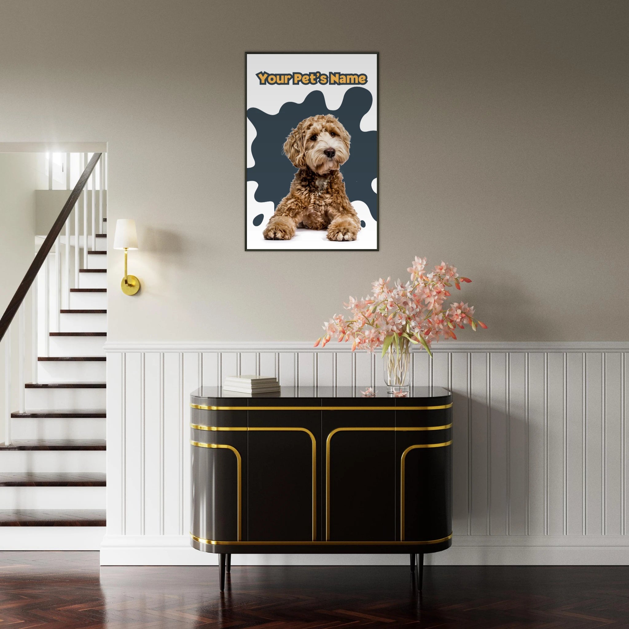 Metal Framed Artwork 11 - Custom Pet Portrait - Paw Inks